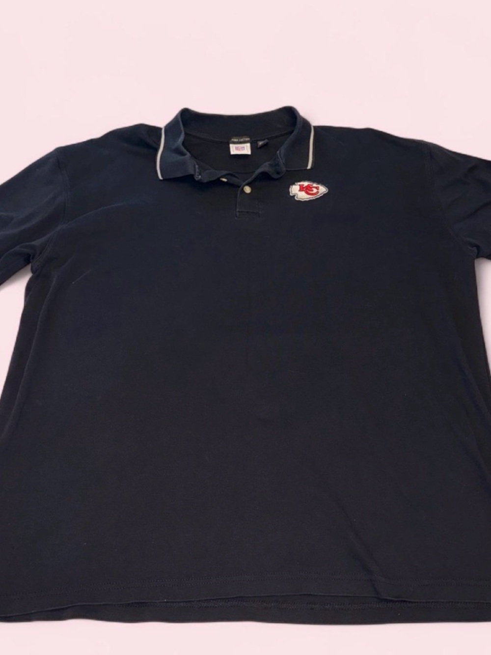 Vintage Kansas City Chiefs Navy Polo Shirt with Team Patch